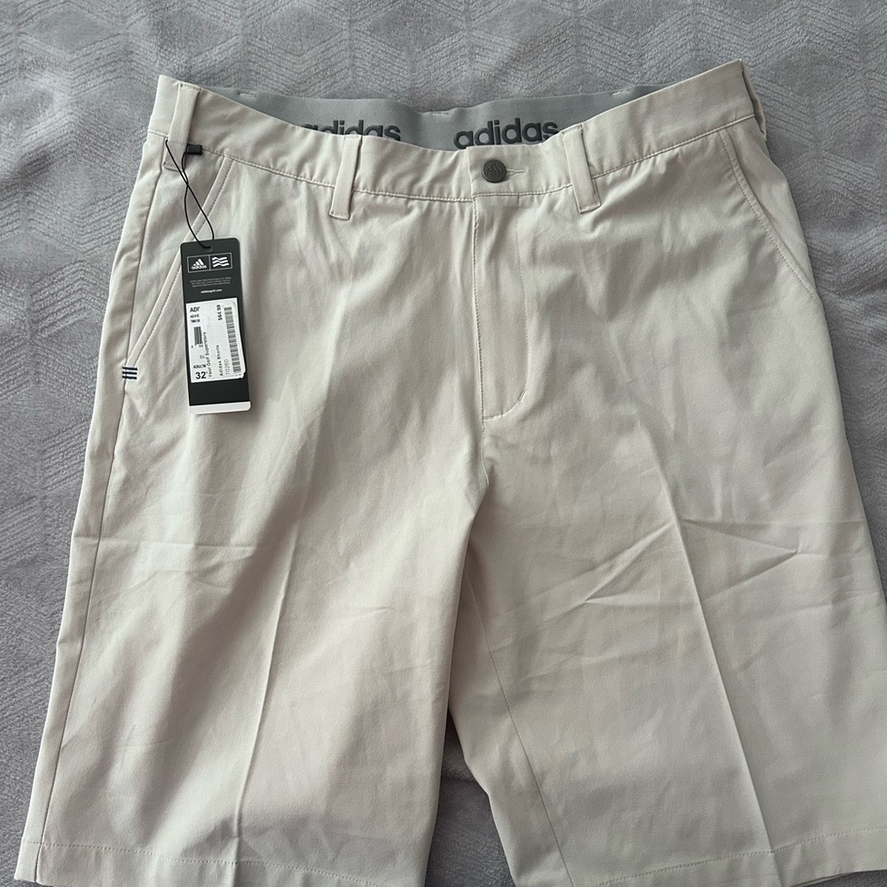 Adidas Tan Athletic Shorts with Relaxed Fit